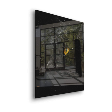 Schwarze Katze mit Galaxie-Augen - Acrylglasbild