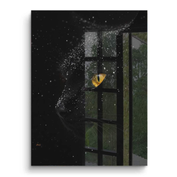 Gato negro Galaxy ojos - cuadro PVC brillante