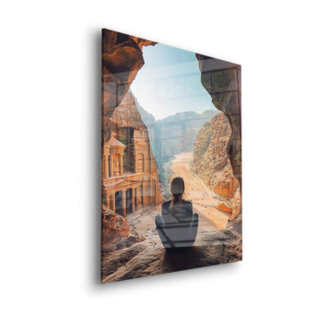 Petra Canyon Meditation - cuadro en vidrio acrílico