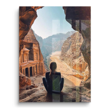 Petra Canyon Meditation - cuadro PVC brillante