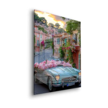 Mercedes 300SL Village Drive Acrylic Glass Art