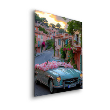 Mercedes 300SL Village Drive Dibond Matt Art