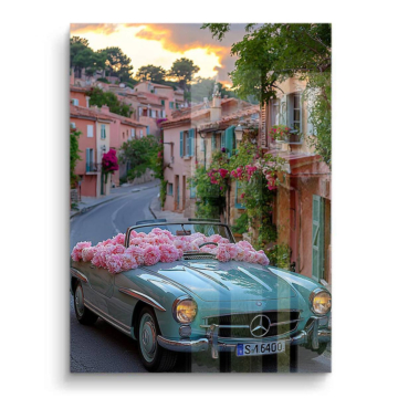 Mercedes 300SL Village Drive PVC Gloss Art