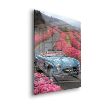 Mercedes Roadster Blossom Drive Acrylic Glass Art