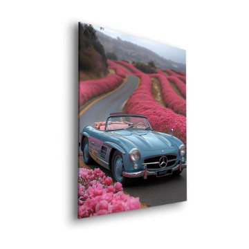 Mercedes Roadster Blossom Drive Dibond Matt Art