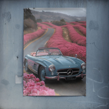 Mercedes Roadster Blossom Drive Poster Art