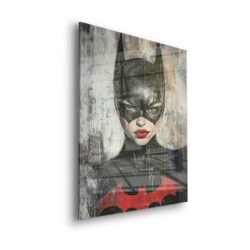 Portrait masque inspiré de Batwoman - tableau en verre acrylique