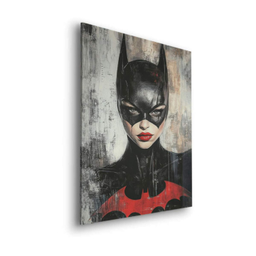 Portrait masque inspiré de Batwoman - tableau Dibond mat