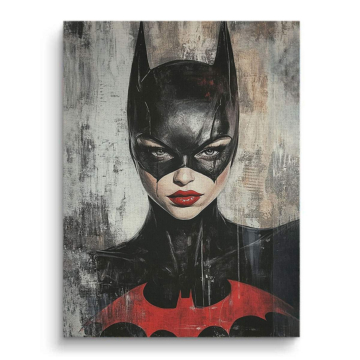 Portrait masque inspiré de Batwoman - tableau sur toile