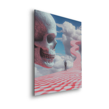 Sendero desértico surrealista con calavera - cuadro Dibond mate