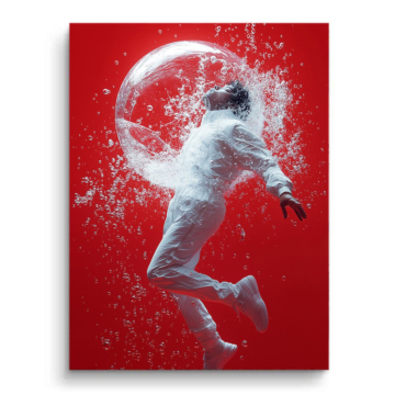 Bailarina roja bajo el agua - cuadro PVC mate