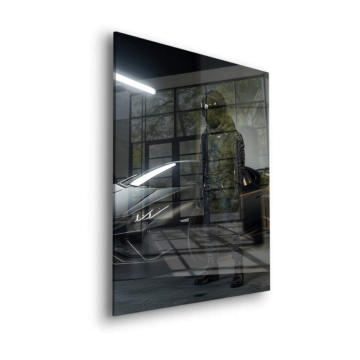 Kosmischer Lamborghini-Rennfahrer mit Astronaut - Acrylglasbild