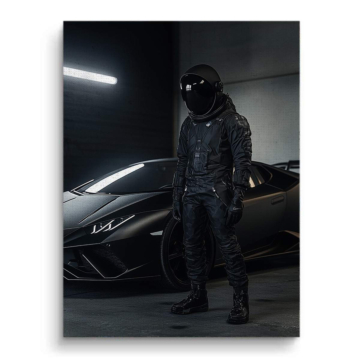 Kosmischer Lamborghini-Rennfahrer mit Astronaut - Leinwandbild
