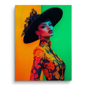 Moda colorida de ala ancha - cuadro en lienzo