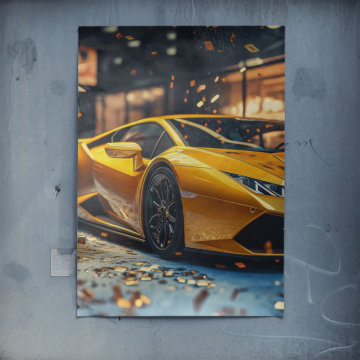 Goldener Lamborghini-Supersportwagen - Poster