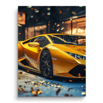 Goldener Lamborghini-Supersportwagen - PVC-Bild matt