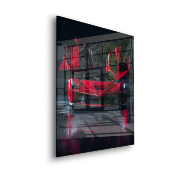Roter Ferrari LaFerrari Supersportwagen - Acrylglasbild