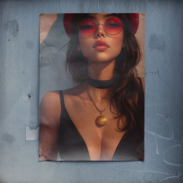Sunkissed Woman in Red Hat Poster Art