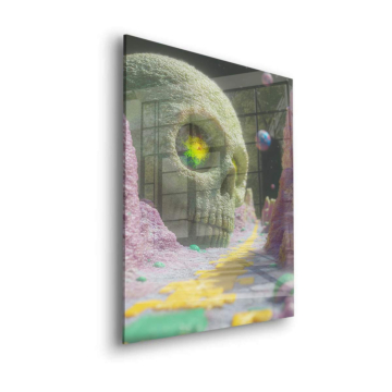 Kosmischer Schädelplanet - Acrylglasbild