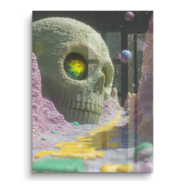 Kosmischer Schädelplanet - PVC-Bild glänzend