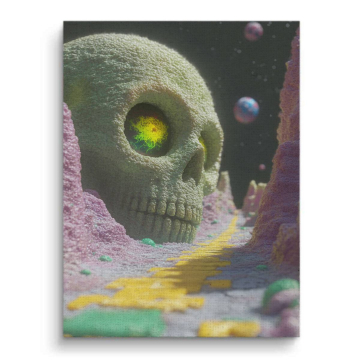 Cósmico calavera Planet - cuadro en lienzo
