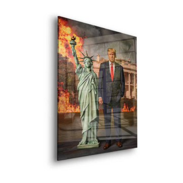 Liberty-Flammen inspiriert von Trump - Acrylglasbild