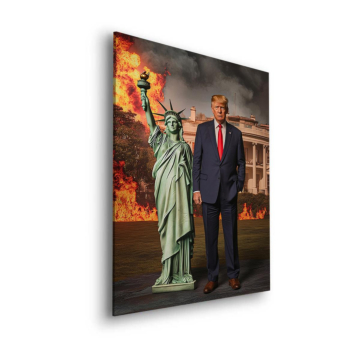 Llamas de libertad inspiradas en Trump - cuadro Dibond mate