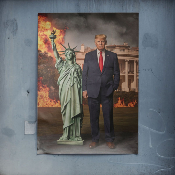 Trump Inspired Liberty Flames Poster Art