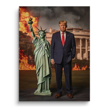 Liberty-Flammen inspiriert von Trump - Leinwandbild