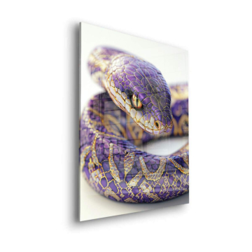 Purple Snake Close Up Acrylic Glass Art
