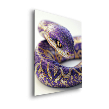 Serpent violet gros plan - tableau Dibond mat