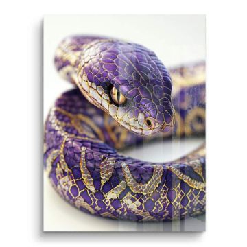 Serpent violet gros plan - tableau PVC brillant