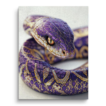 Serpent violet gros plan - tableau sur toile
