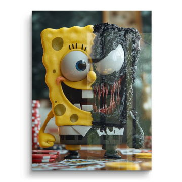 Fusión inspirada en SpongeBob Venom - cuadro PVC brillante