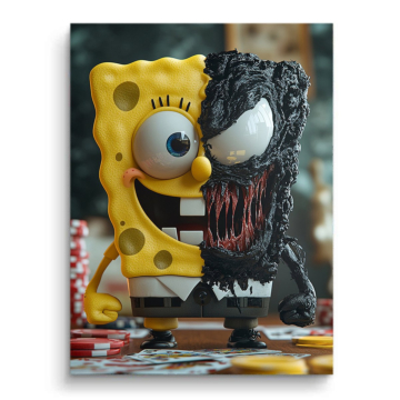 Fusión inspirada en SpongeBob Venom - cuadro PVC mate