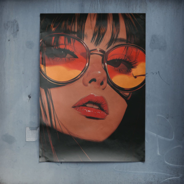 Orange Sunglasses Glamour Portrait Poster Art