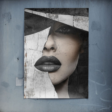 Monochrome Geometric Woman Portrait Poster Art