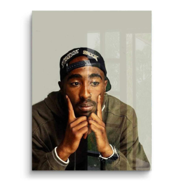 Retrato urbano inspirado en Tupac - cuadro PVC brillante