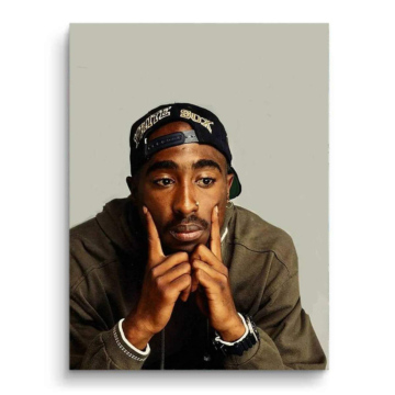 Portrait urbain inspiré de Tupac - tableau PVC mat