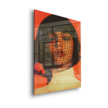 Portrait de mode mod voilé - tableau en verre acrylique