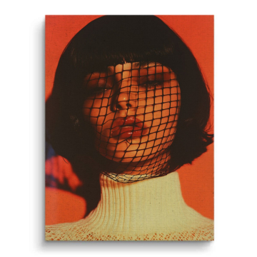Veiled Mod Fashion Portrait Canvas Art
