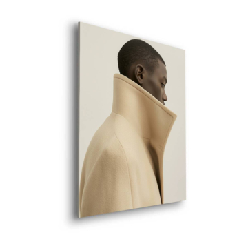 High Collar Fashion Silhouette Dibond Matt Art