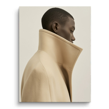 High Collar Fashion Silhouette PVC Matt Art