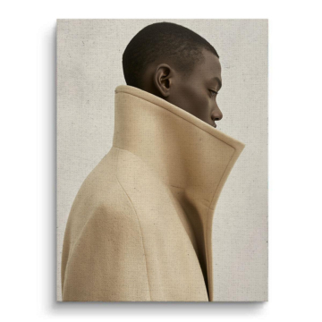 High Collar Fashion Silhouette Canvas Art