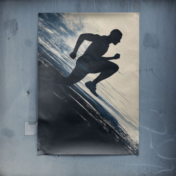 Abstrakcyjny biegacz sylwetka - plakat