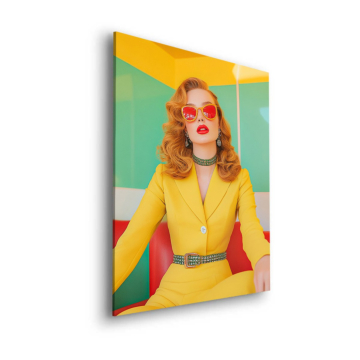 Retro Yellow Suit Glamour Dibond Matt Art