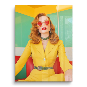 Retro Yellow Suit Glamour PVC Gloss Art