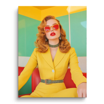 Retro Yellow Suit Glamour PVC Matt Art