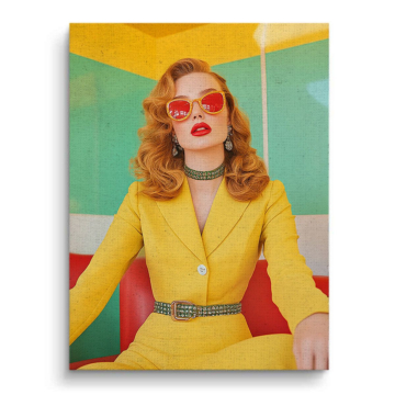 Retro Yellow Suit Glamour Canvas Art