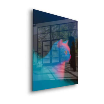 Neon-Katzen-Silhouette - Acrylglasbild